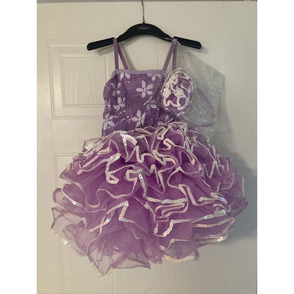 Size MC Dance Recital Costume Dress Up Ballerina Pink Purple W/Headband